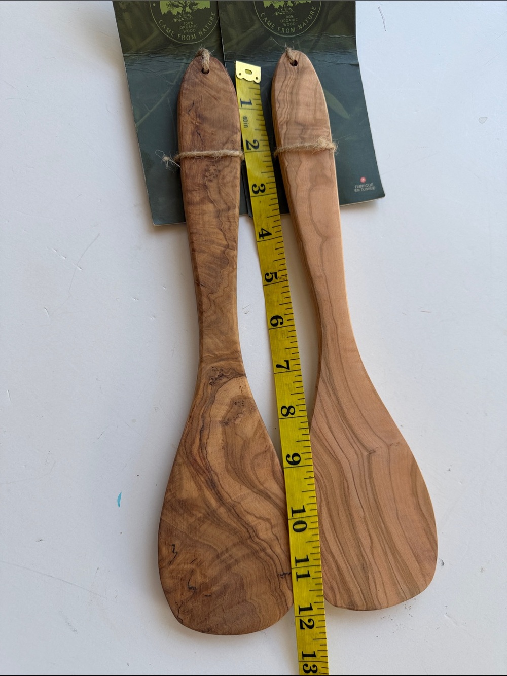 2 x Olive Wood Flat Kitchen Utensils 12” - Picture 5 of 7